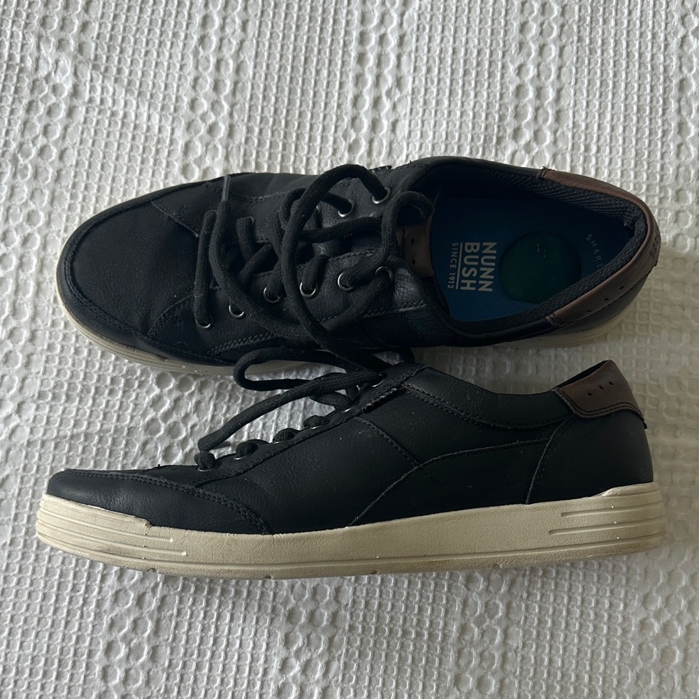 Nunn Bush Men's Black Sneakers with Brown Detail